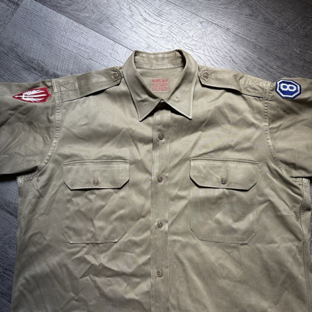 Vintage World War 2 US Air Force Mens Blouse Beige SCARWAF/ 8th Patch Sanforized